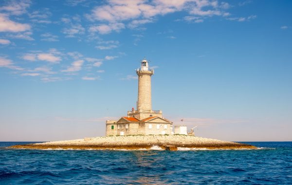 Ocean lighthouse on Istria penninsula, Croatia, Europe